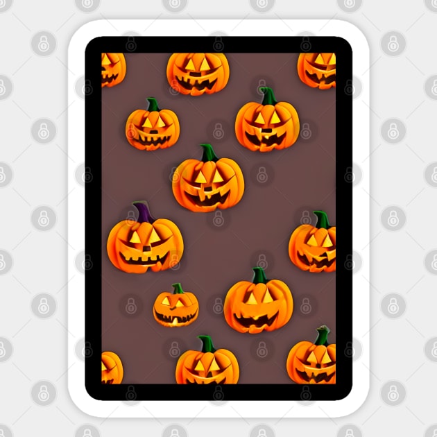 Cute Pumpkin Halloween Scary faces Sticker by TshirtLABS